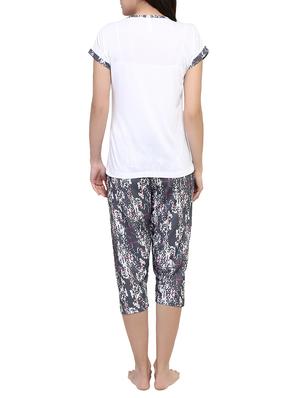 multicolored printed capri nightwear set - 15030653 - Standard Image - 3