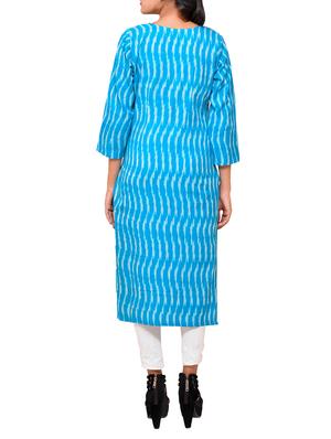 soch blue cotton straight kurta - 15030733 - Standard Image - 3