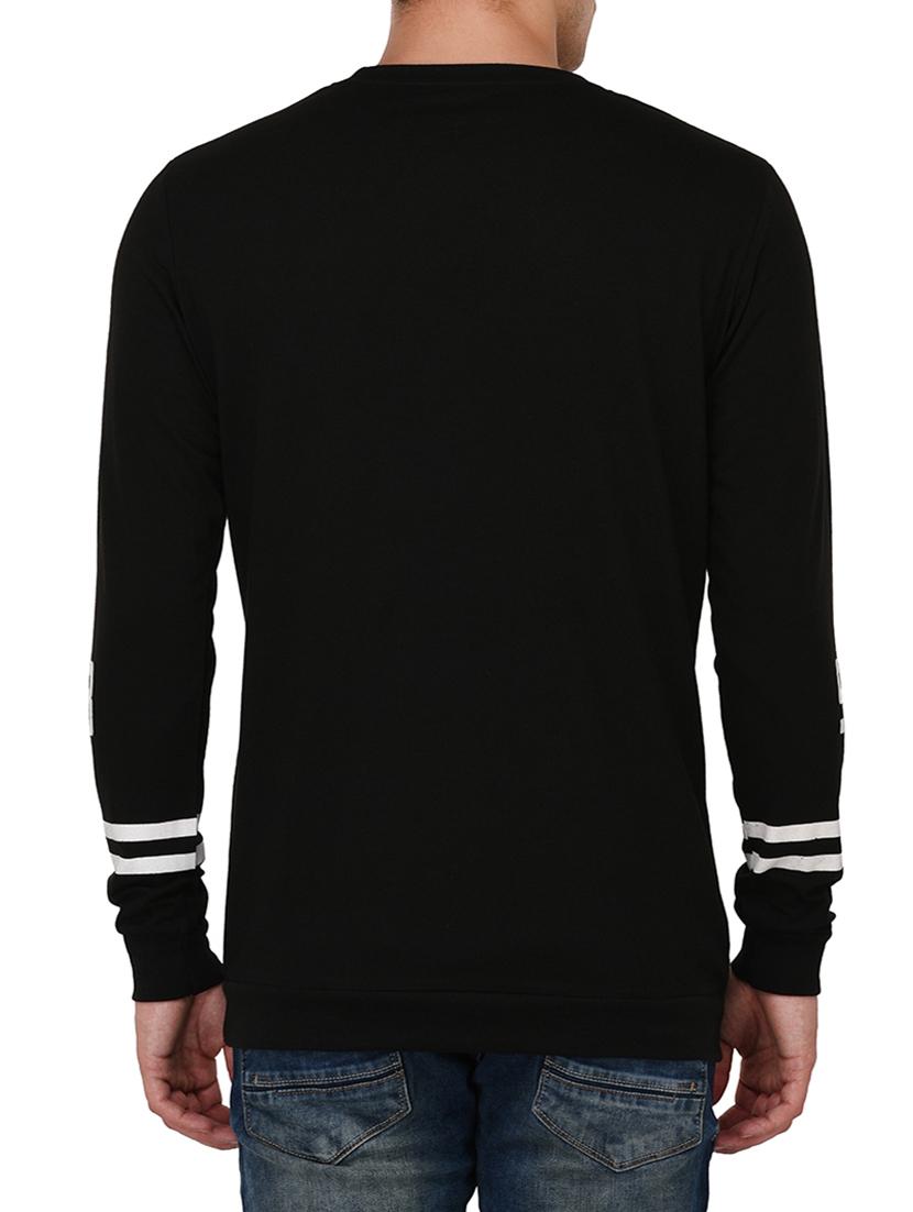 black cotton chest print tshirt - 15030768 - Zoom Image - 3