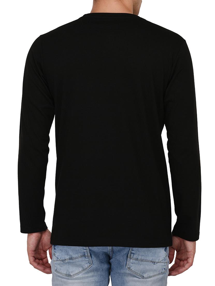 black cotton chest print tshirt - 15030770 - Zoom Image - 3