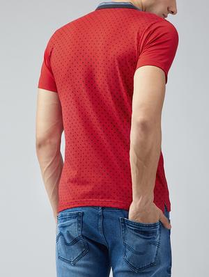 red cotton all over print t-shirt - 15030913 - Standard Image - 3