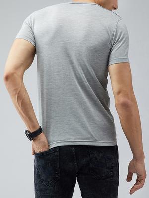 grey cotton front print t-shirt - 15030946 - Standard Image - 3