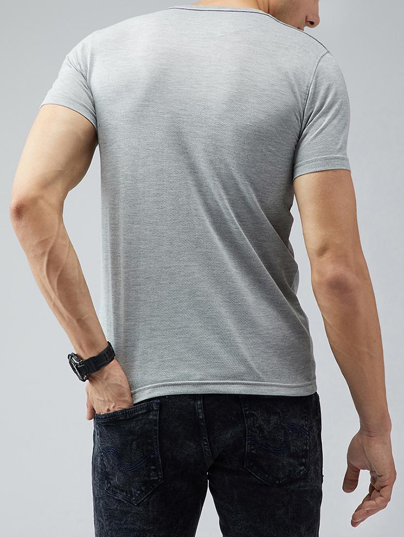 grey cotton front print t-shirt - 15030946 - Zoom Image - 3