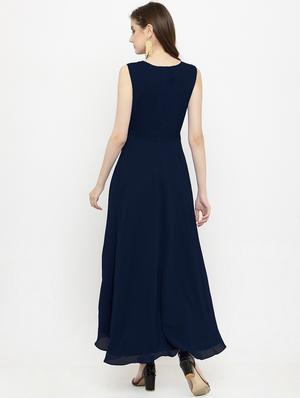 round neck asymmetric dress - 15031075 - Standard Image - 3