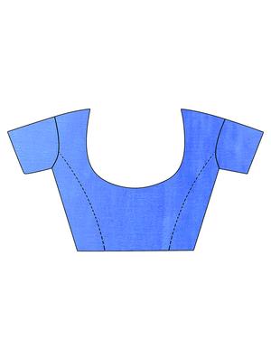 blue chiffon tie & dye saree with blouse - 15032254 - Standard Image - 3