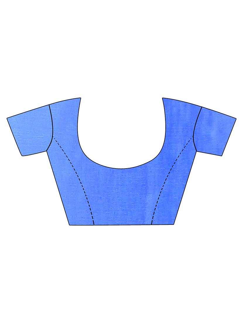 blue chiffon tie & dye saree with blouse - 15032254 - Zoom Image - 3