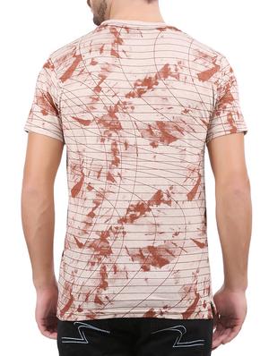 brown cotton all over print tshirt - 15032356 - Standard Image - 3