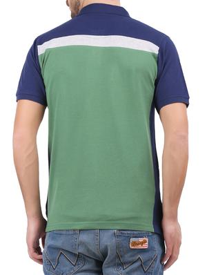 green cotton color block tshirt - 15032369 - Standard Image - 3