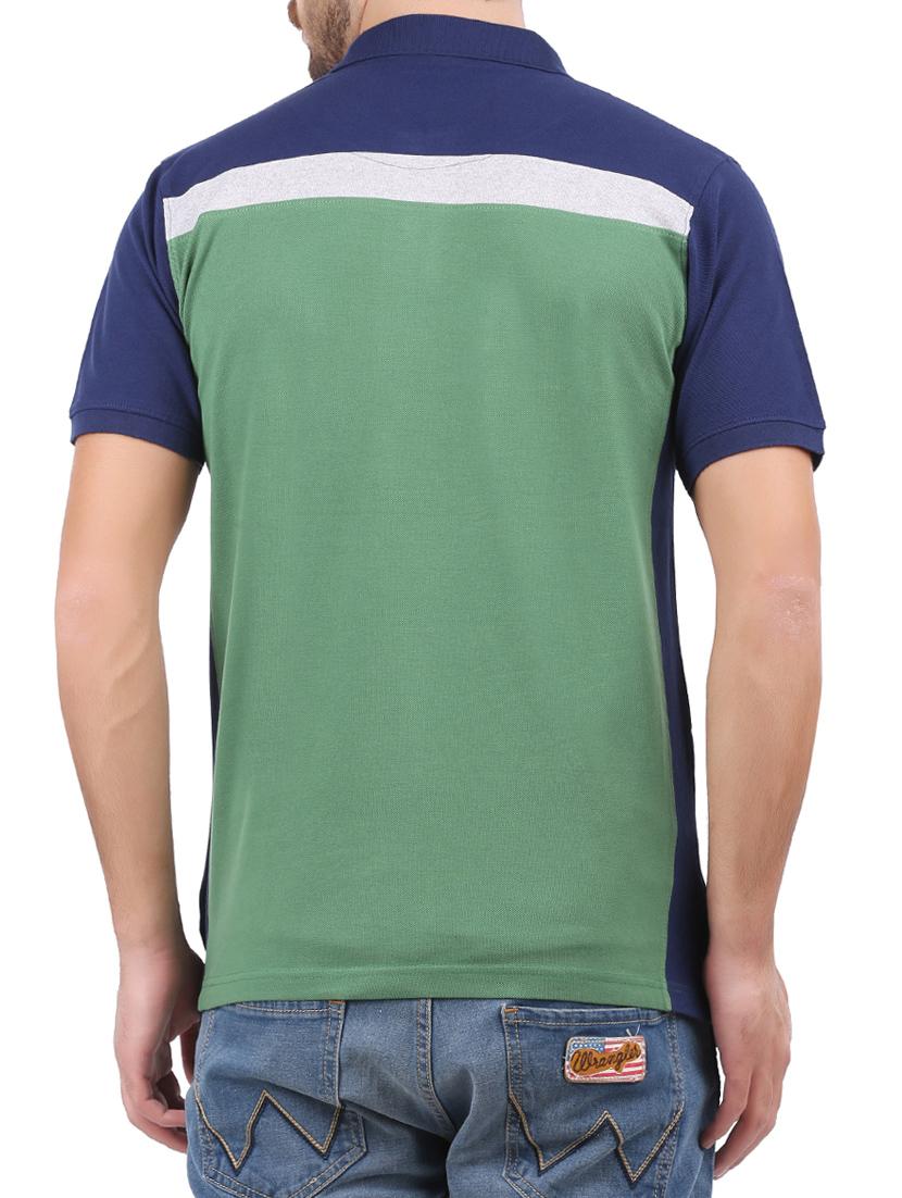 green cotton color block tshirt - 15032369 - Zoom Image - 3