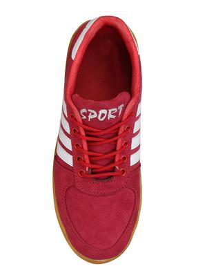 red Suede lace up sneaker - 15033441 - Standard Image - 3