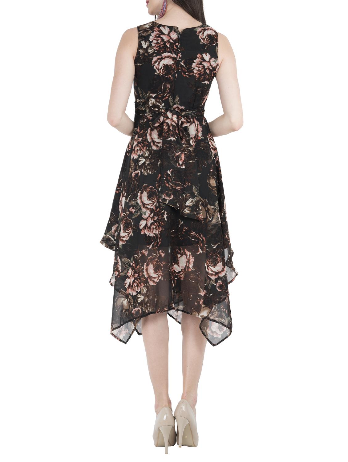 Sleeveless Floral asymmetric dress - 15033656 - Zoom Image - 3