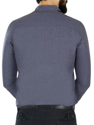 grey cotton blend formal shirt - 15033755 - Standard Image - 3