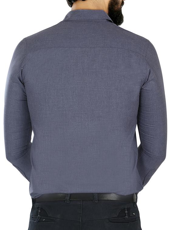 grey cotton blend formal shirt - 15033755 - Zoom Image - 3