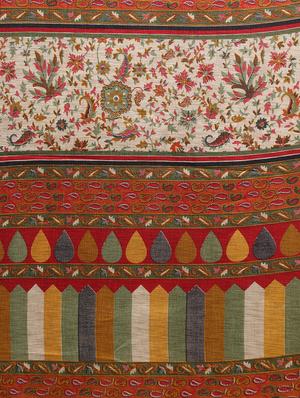 brown khadi printed saree with blouse - 15033763 - Standard Image - 3