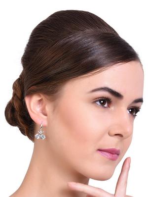 silver metal drop earrings - 15033895 - Standard Image - 3