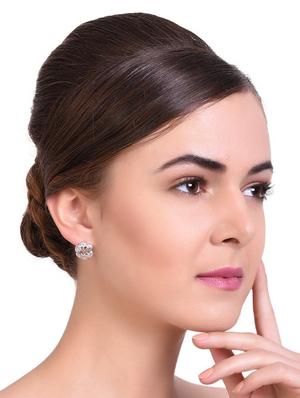 silver metal drop earrings - 15033906 - Standard Image - 3