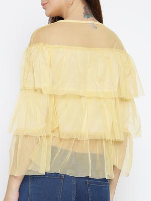 yellow solid layered top - 15034221 - Standard Image - 3
