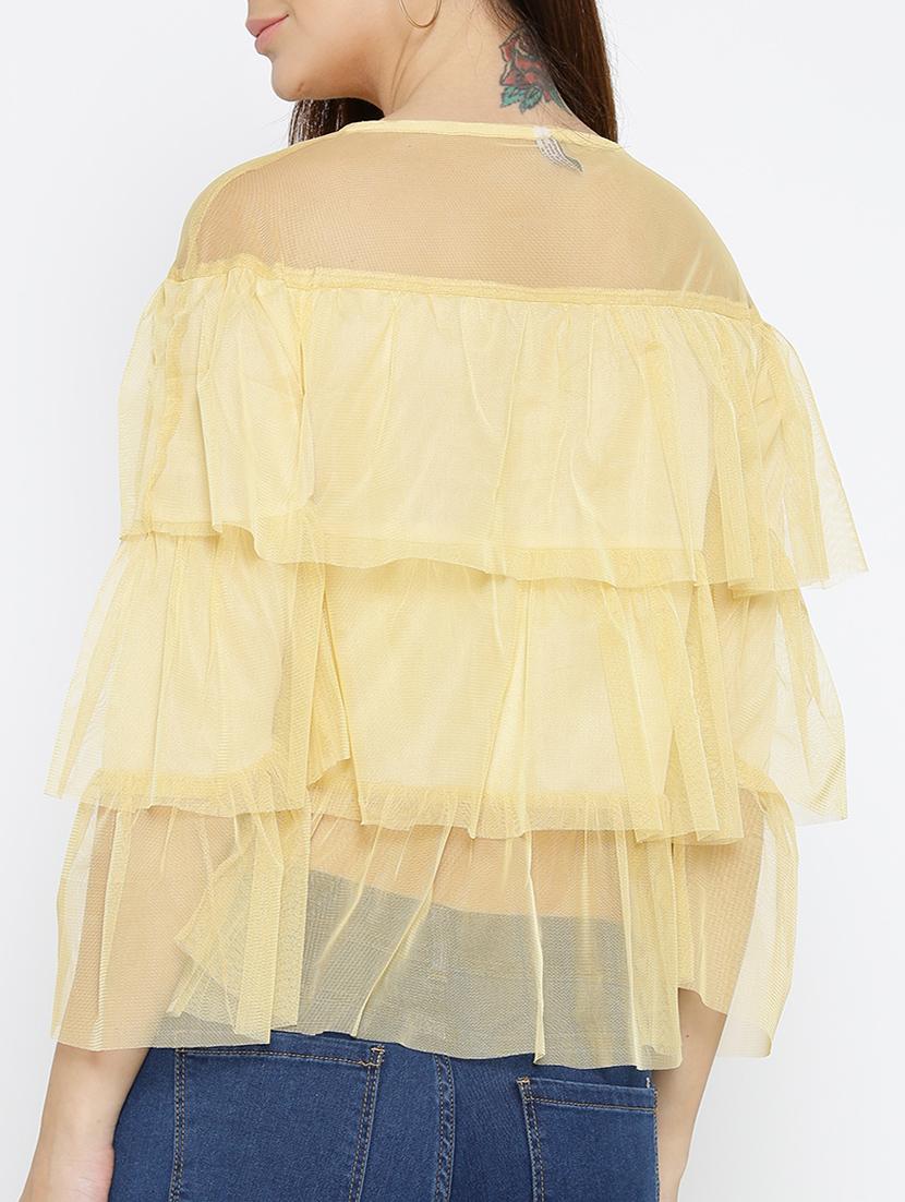 yellow solid layered top - 15034221 - Zoom Image - 3