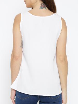 white solid a-line top - 15034253 - Standard Image - 3