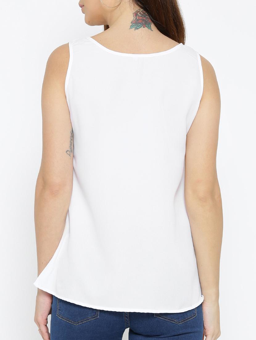 white solid a-line top - 15034253 - Zoom Image - 3