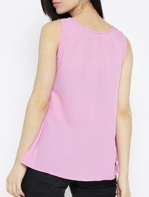 pink solid a-line top - 15034256 - Standard Image - 3