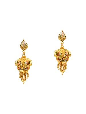 gold metal necklace & earrings set - 15034429 - Standard Image - 3