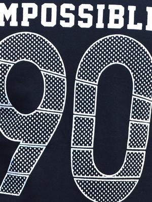 navy blue cotton chest print tshirt - 15034436 - Standard Image - 3