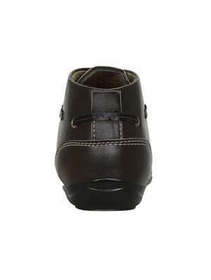 brown synthetic low ankle boots - 15036823 - Standard Image - 3