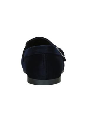blue faux leather slip on monk straps - 15036861 - Standard Image - 3