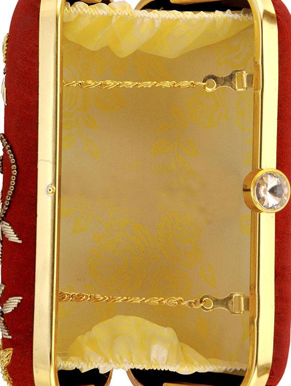 maroon polyester box clutch - 15037481 - Zoom Image - 3