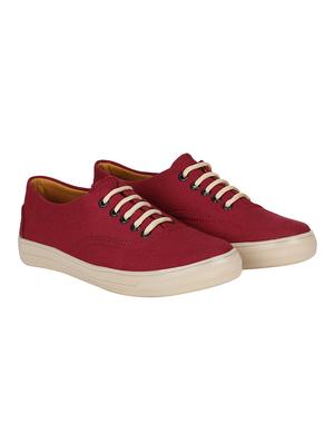 red canvas lace up sneaker - 15037618 - Standard Image - 3