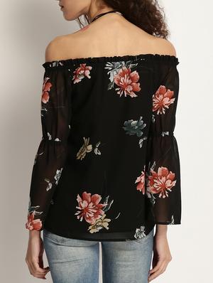 off shoulder floral top - 15037771 - Standard Image - 3