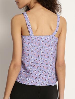 sleeveless leaf print top - 15037786 - Standard Image - 3