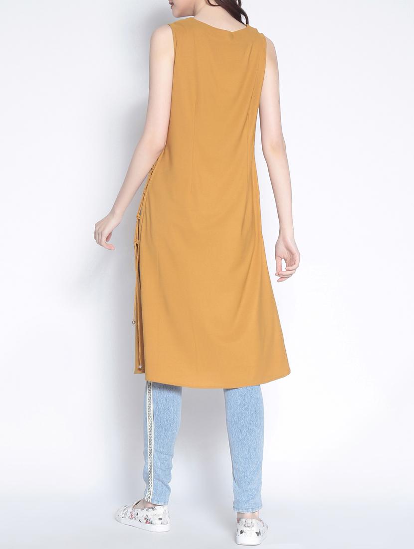 yellow solid a-line tunic - 15038413 - Zoom Image - 3