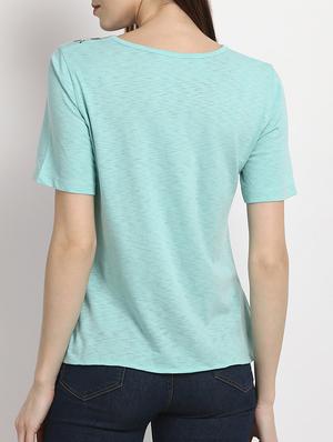 tie knot hem embroidered top - 15038425 - Standard Image - 3