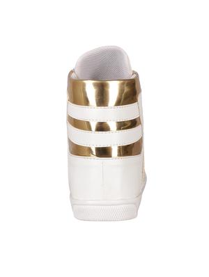 gold synthetic sneakers - 15040793 - Standard Image - 3
