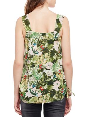 tropical print ruched seam top - 15042633 - Standard Image - 3
