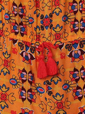 orange viscose playsuit - 15042719 - Standard Image - 3