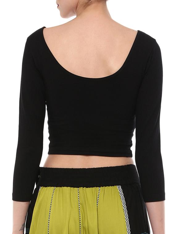 black silk solid blouse - 15046133 - Zoom Image - 3