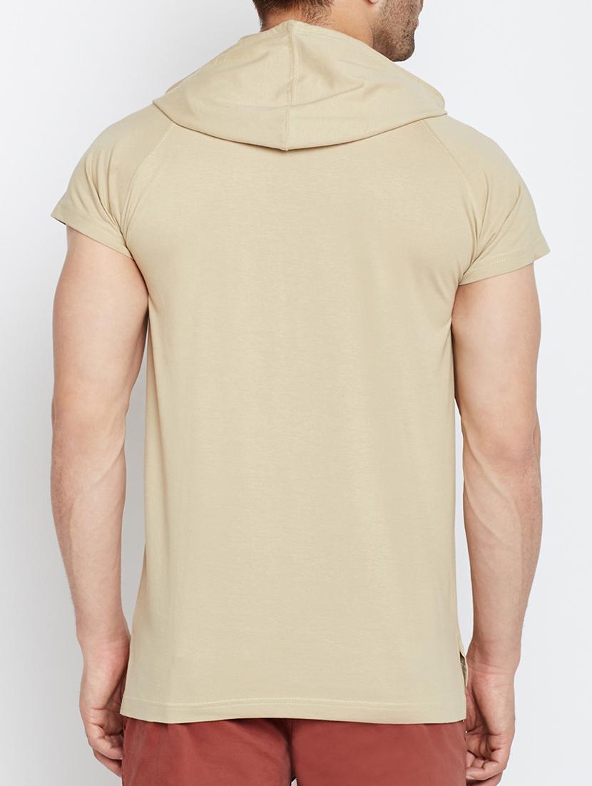 beige cotton chest print tshirt - 15046174 - Zoom Image - 3