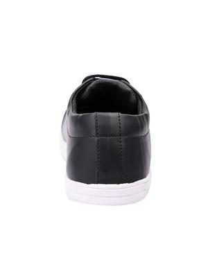 black leatherette lace up sneaker - 15046414 - Standard Image - 3