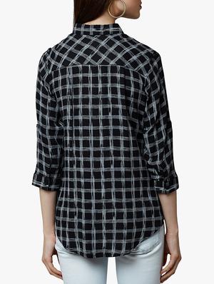 black checkered viscose shirt - 15047060 - Standard Image - 3
