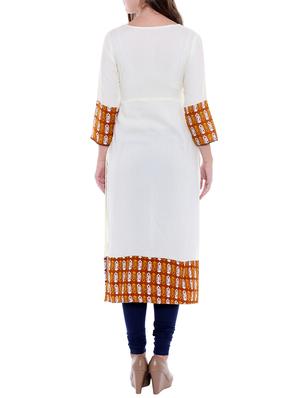 Printed yoke straight kurta - 15047130 - Standard Image - 3