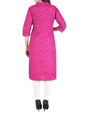 pink cotton straight kurta - 15048404 - Standard Image - 3