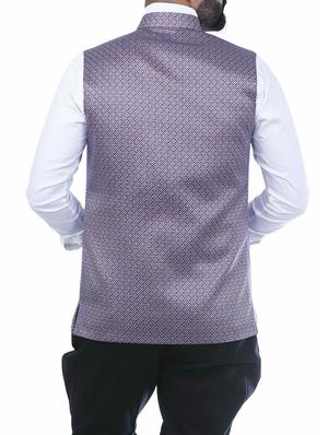 blue silk nehru jacket - 15048785 - Standard Image - 3