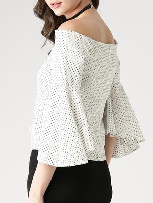 off shoulder bell sleeved top - 15049152 - Standard Image - 3