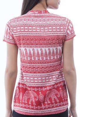 amadore blue crepe printed top - 15049784 - Standard Image - 3
