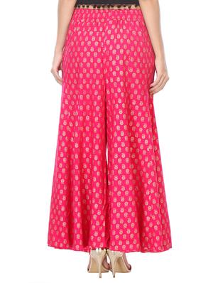 pink rayon palazzo - 15051534 - Standard Image - 3