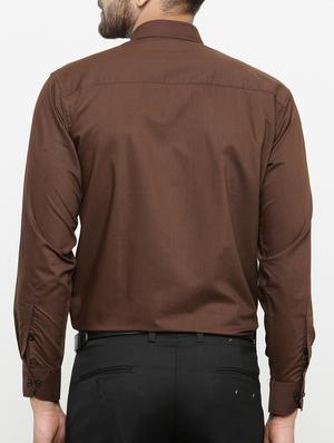 brown cotton formal shirt - 15054852 - Standard Image - 3