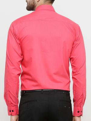 red cotton formal shirt - 15054853 - Standard Image - 3